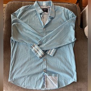 Robert Graham Shirt Men’s 3XL Modern Blue Americana Tailored Fit Button Up